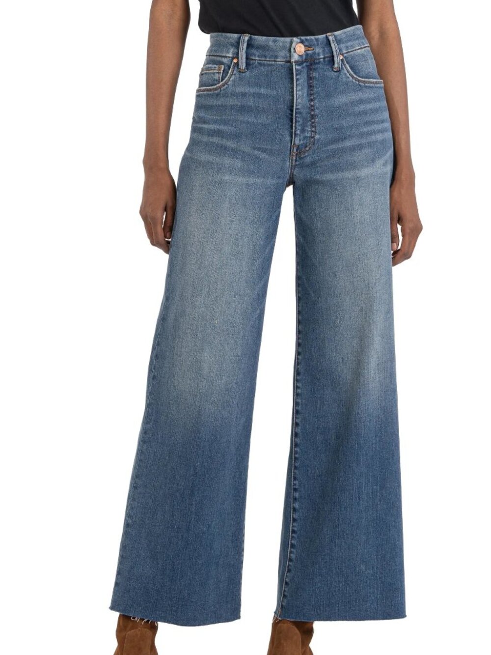 KUT FROM THE KLOTH Meg Fab Ab Hem Wide Leg Jeans in Milestone